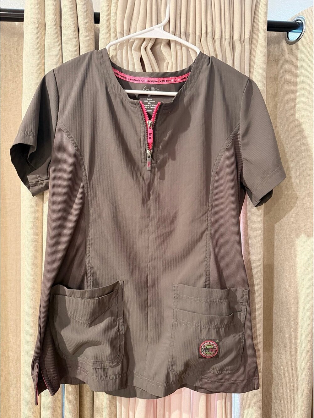 Koi Lite Gray Scrub Top